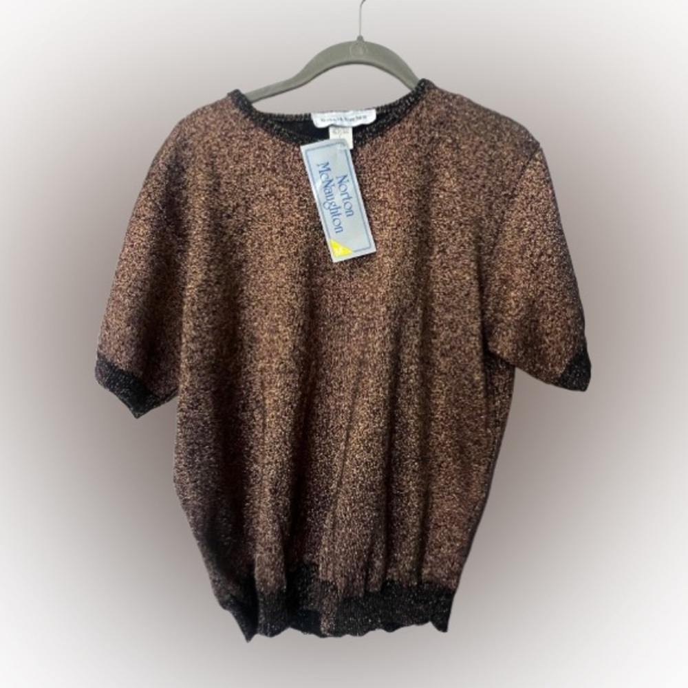 Vintage Norton McNaughton Bronze Shimmer Sweater Top Women's Medium